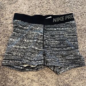 Nike Pro Black White & Grey Shorts